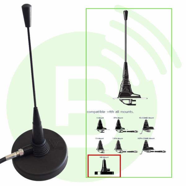 PROCOM Embase magnétique (sans câble) MU1-MM/h + Fouet 1/4 d'onde 430-470MHz