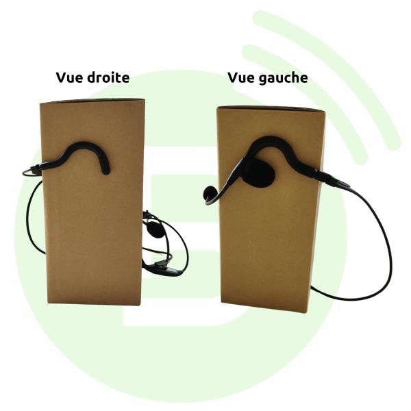 BLANC RADIOCOM Casque léger fiche coudée OC-CALICFL pour IC-F1000/F1000D/F1100D/F3162D/F3262D/F29SR2/F29SDR