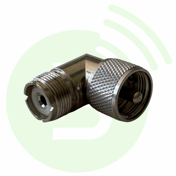 BLANC RADIOCOM Adaptateur coudé UHF Mâle / UHF Femelle (PL259)