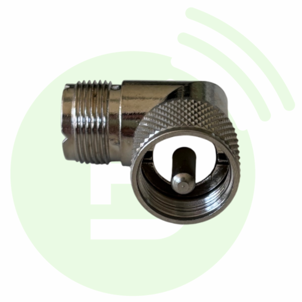 BLANC RADIOCOM Adaptateur coudé UHF Mâle / UHF Femelle (PL259)