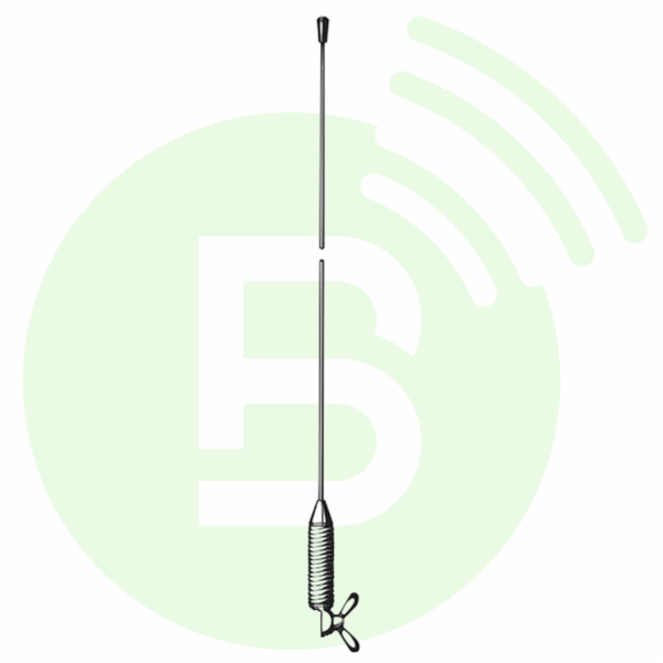 PROCOM Fouet 1/4 d'onde ressort 150MHz chromé MH 2-ZR whip