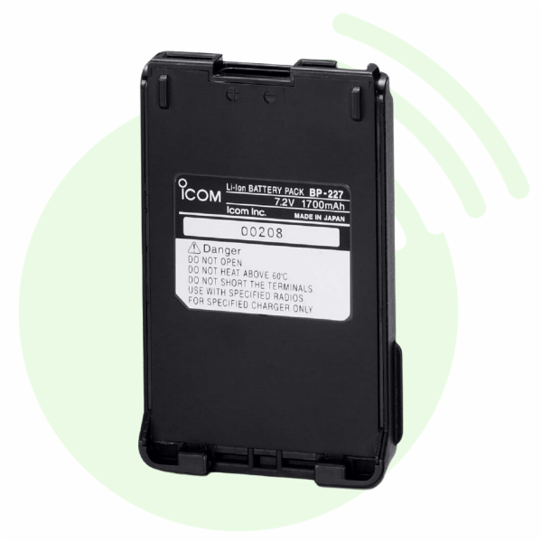ICOM Batterie Li-Ion 1700mAh BP-227 pour IC-F51V/F61V/M87/V85E