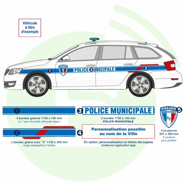MERCURA Kit sérigraphie / balisage complet VL Police Municipale 16837