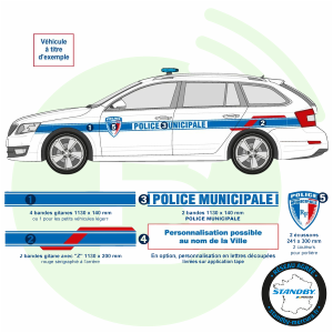 STANDBY FRANCE Kit sérigraphie / balisage complet VL Police Municipale 16837