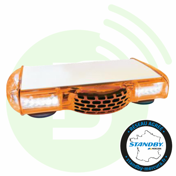 STANDBY FRANCE Mini rampe Vega Orange avec sirène fixation magnétique PAC 29265