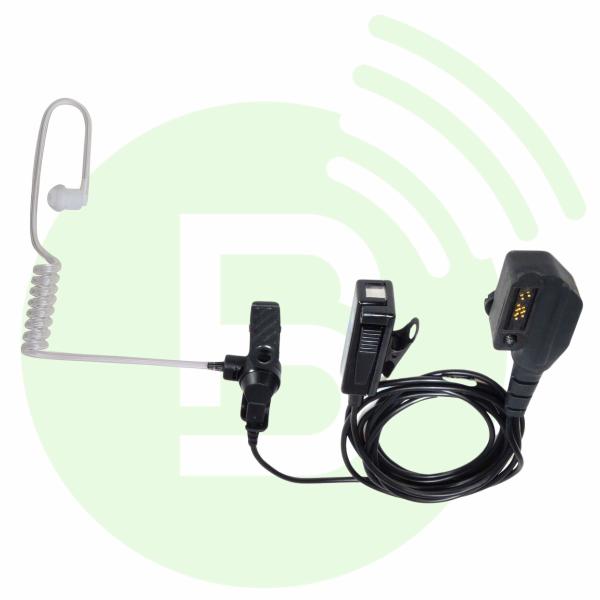 ICOM Microphone cravate EP-OT2FN14PIN avec PTT et oreillette tube translucide Bodyguard pour IC-F3262D/F4262D