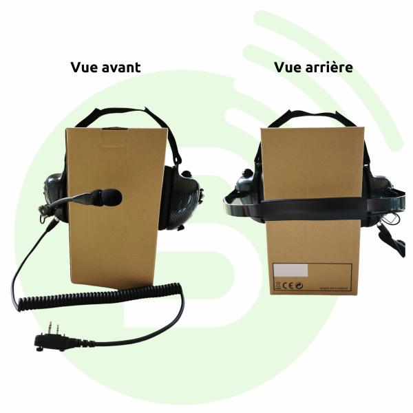 BLANC RADIOCOM Casque Antibruit Carbone Racing