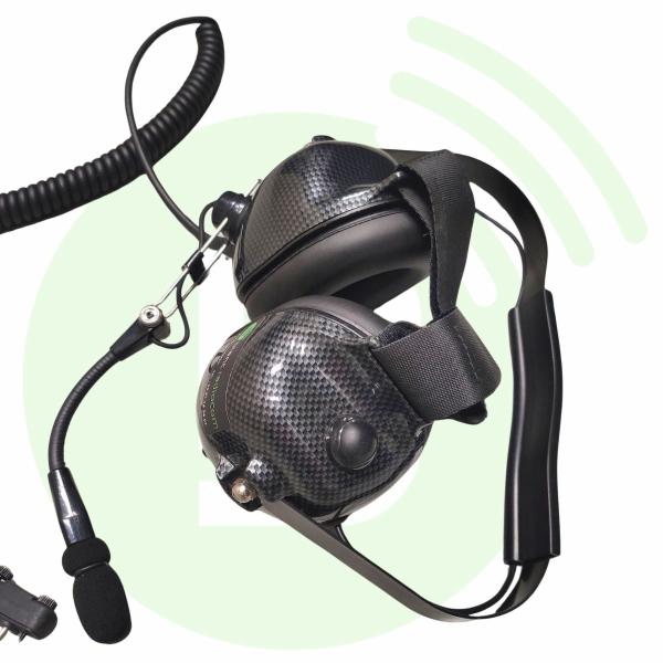 BLANC RADIOCOM Casque Antibruit Carbone Racing