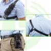 Housses et Systèmes d'attache ICOM Baudrier LC-OTUNICUIR avec housse universelle cuir clip pivot et passant ceinture bouton pression