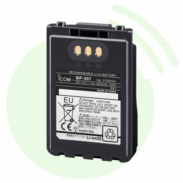 ICOM Batterie Li-ion 7.2V 3150mAh BP-307 étanchéité IP67 pour IP100H/IP503H