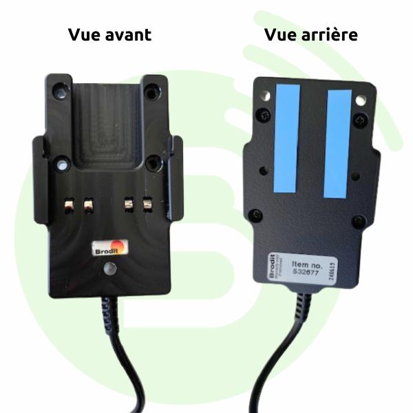 BRODIT Support passif véhicule 532677 avec chargeur intégré pour installation fixe pour ICOM IC-F1000/F1000D/F29SR/A16E