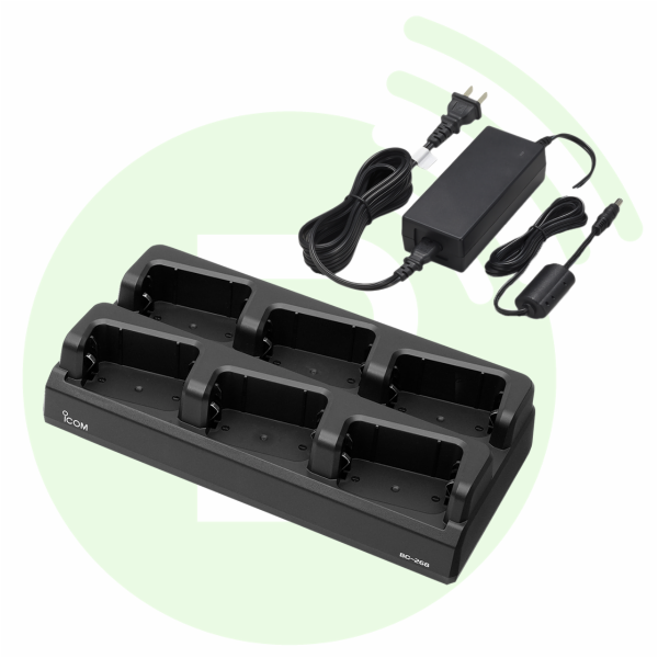 ICOM Chargeur socle rapide 6 postes BC-268 avec alimentation secteur pour IC-U20SR