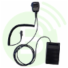 BLANC RADIOCOM Kit Grue pour portatif ICOM - Microphone HP avec PTT actionnable par pédale au pied