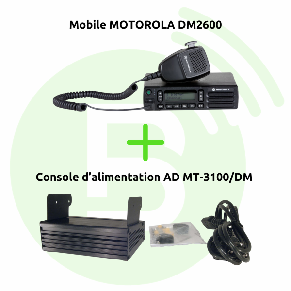 BLANC RADIOCOM Station numérique DM2600 sans transmission téléphonique avec console d'alimentation AD108D