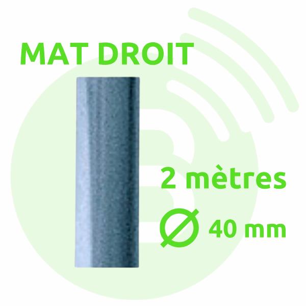 BLANC RADIOCOM Mât droit emboitable galvanisé 40 mm x 2m